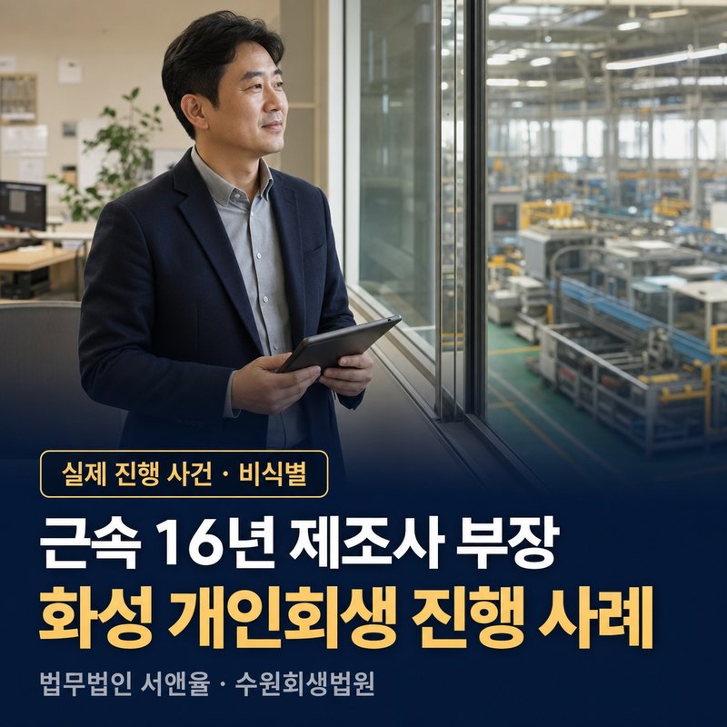 개인회생 변제금, 채무 2억이면 매달 얼마인가｜화성 40대 제조사 부장 개시결정 사례 — 이해를 돕기 위한 연출 이미지